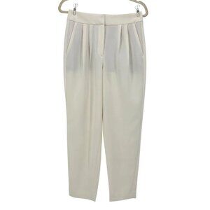 NEW Express Womens 4 Pants Ankle Super High Rise Pleated Ivory Dress Pant Trouse